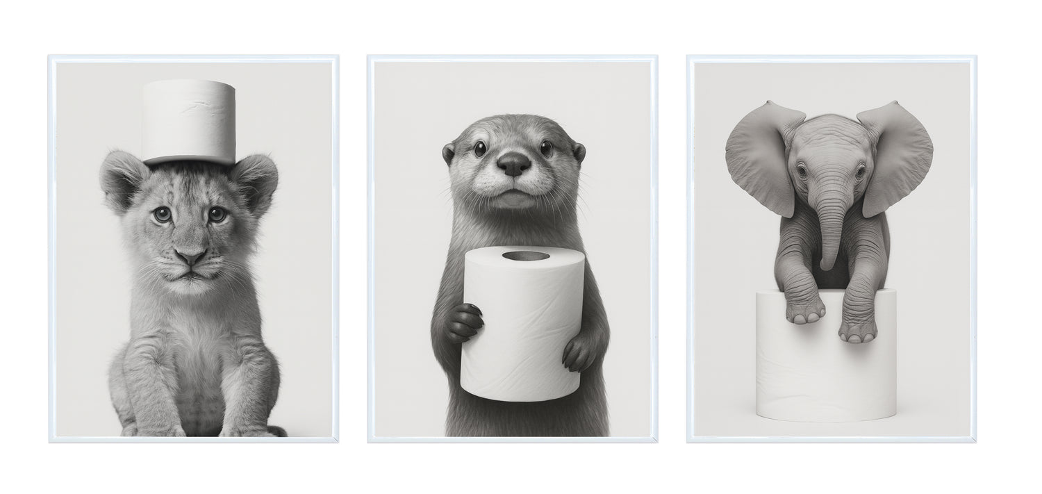 Wackadoo Poster Set Baby Klotiere 3er Set inklusive Bilderrahmen