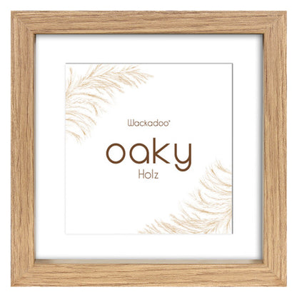 Bilderrahmen OAKY mit Passepartout aus FSC MDF Holz Eiche Optik