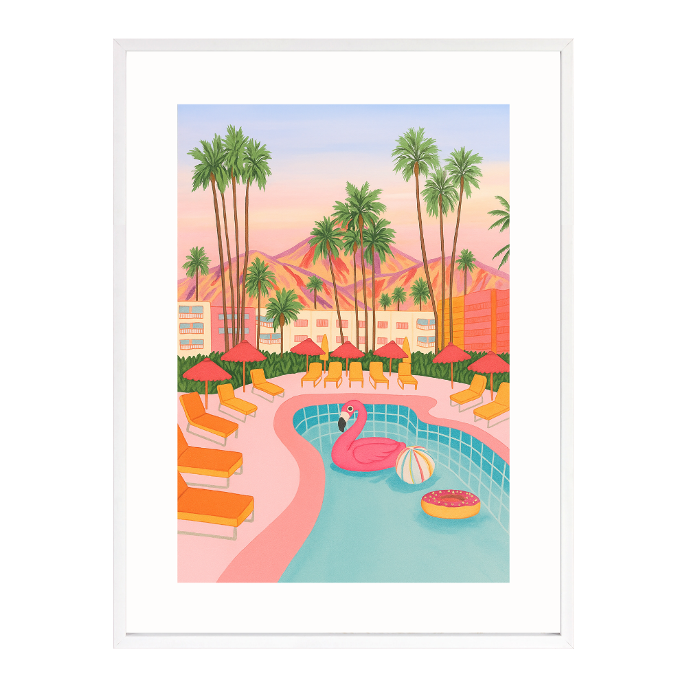 Poster mit Bilderrahmen California Pool - inklusive Bilderrahmen
