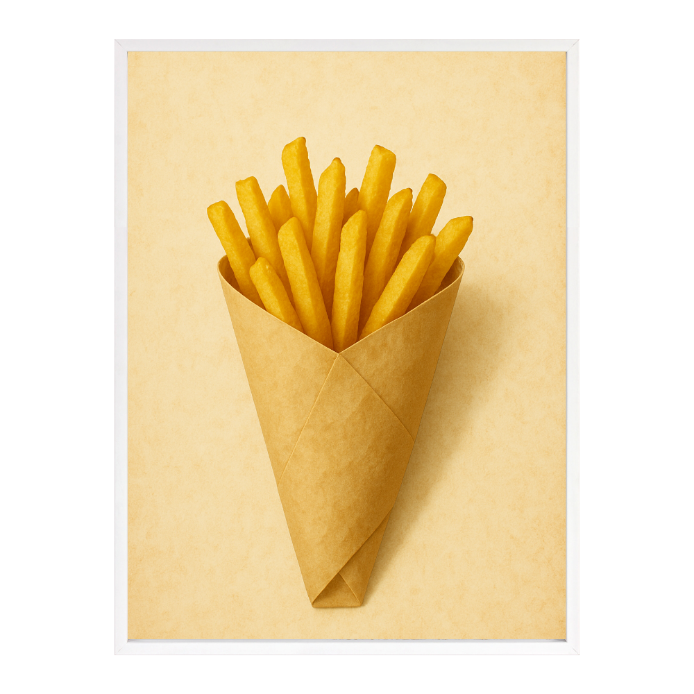 Poster mit Bilderrahmen Pommes Frites - verschiedene Formate