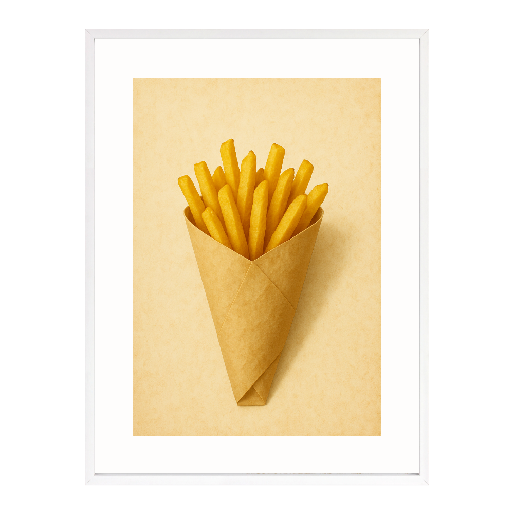 Poster mit Bilderrahmen Pommes Frites - verschiedene Formate