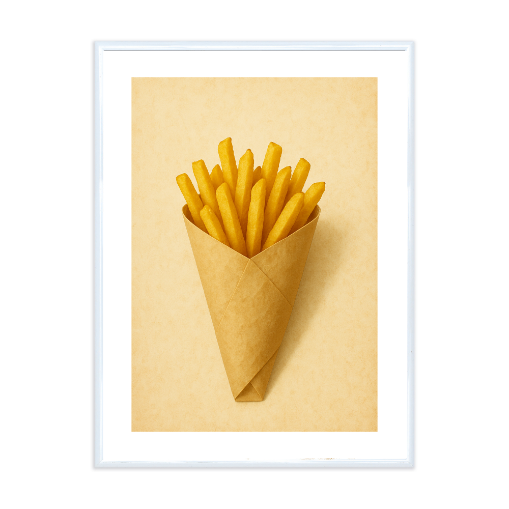 Poster mit Bilderrahmen Pommes Frites - verschiedene Formate