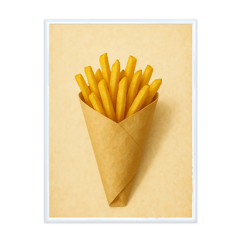 Poster mit Bilderrahmen Pommes Frites - verschiedene Formate