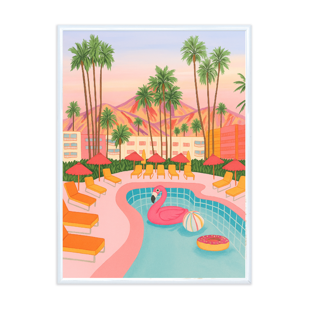 Poster mit Bilderrahmen California Pool - inklusive Bilderrahmen