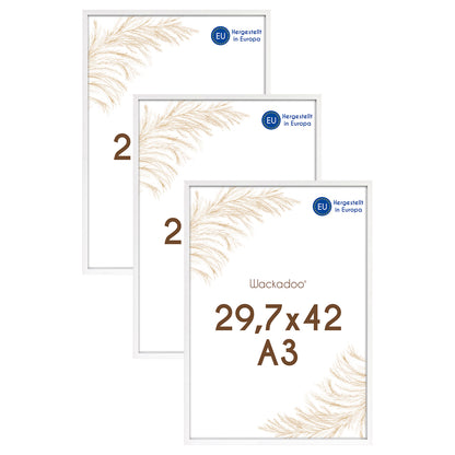 Wackadoo Bilderrahmen 3er Set AMALFI aus MDF Holz mit Glasscheibe