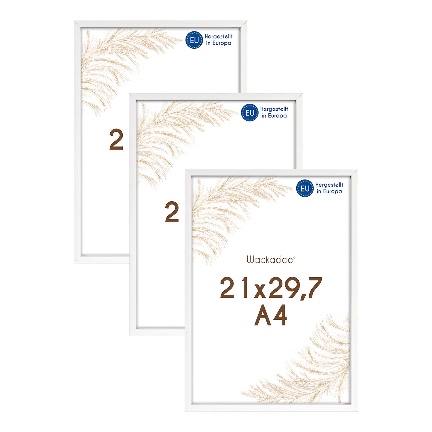 Wackadoo Bilderrahmen 3er Set AMALFI aus MDF Holz mit Glasscheibe
