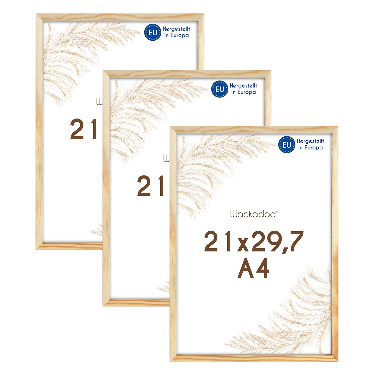Wackadoo Bilderrahmen 3er Set AMALFI aus MDF Holz mit Glasscheibe